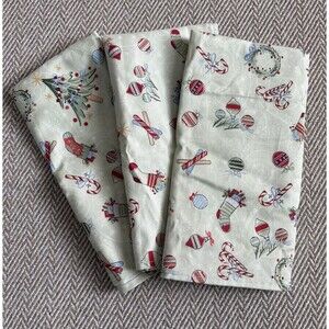 3 Longaberger All‎ the Trimmings Christmas Fabric Napkins
